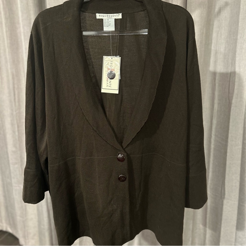 NWT Requirements Women's Brown‎ Cardigan